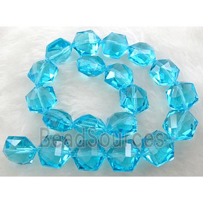 aqua Crystal Glass Beads,  faceted