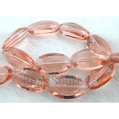 Crystal Glass Beads, faceted, rose