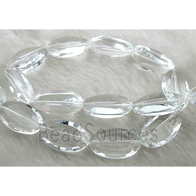 Crystal Glass Beads, faceted, Clear