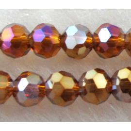 Chinese Crystal Beads, faceted round, deep-golden AB-color