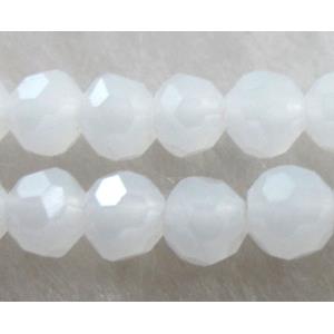 Chinese Glass Crystal Beads, faceted round, white