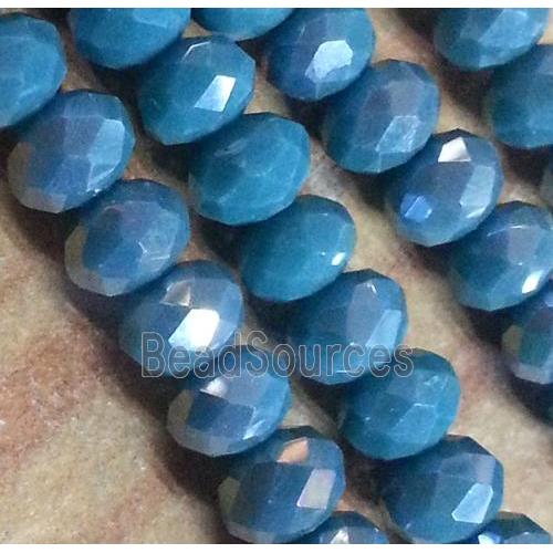 Chinese crystal glass bead, faceted rondelle, AB color