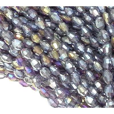 Chinese Crystal Glass Beads, faceted barrel