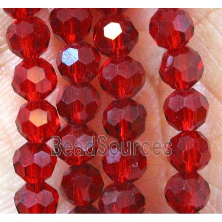 Chinese crystal glass bead, faceted round