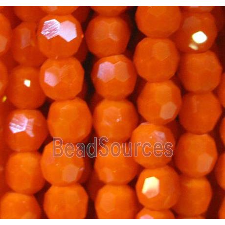 Chinese crystal glass bead, faceted round