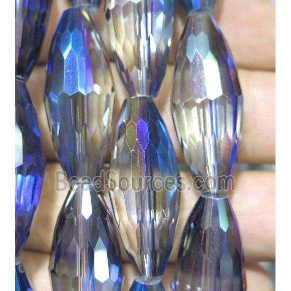 Chinese crystal glass bead, faceted rice