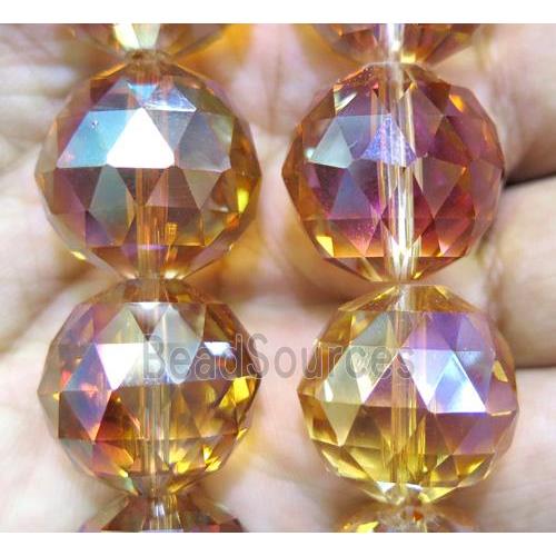 chinese crystal glass bead, faceted round