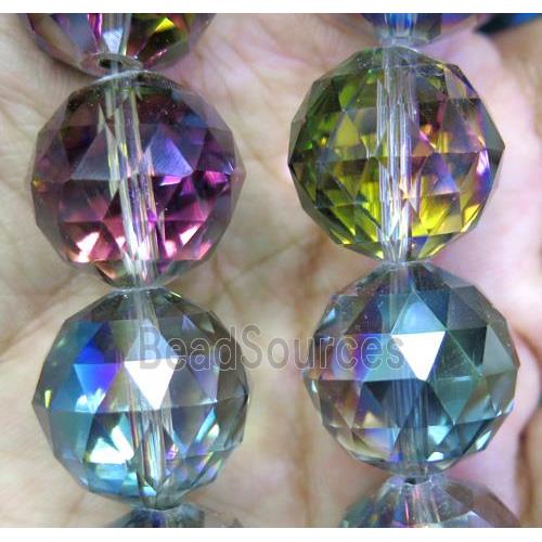 chinese crystal glass bead, faceted round