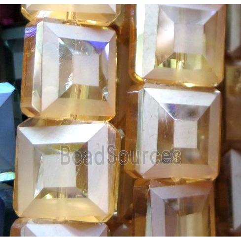 chinese crystal glass bead, faceted square