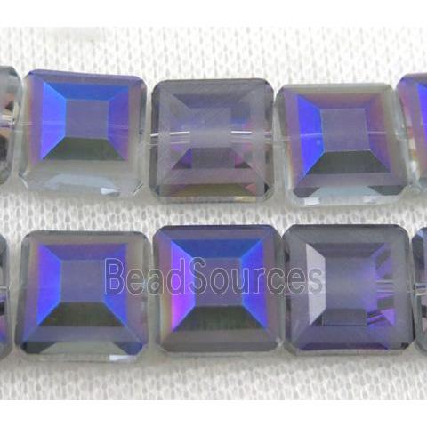 chinese crystal glass bead, faceted square