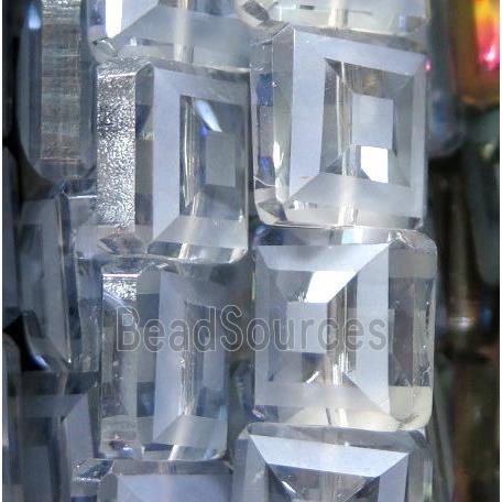 chinese crystal glass bead, faceted square