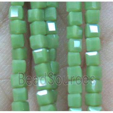 chinese crystal glass bead, faceted cube