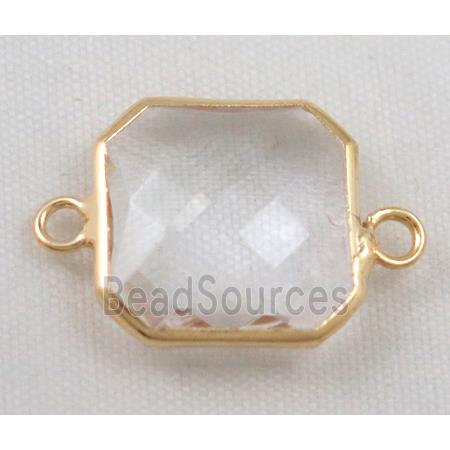 Chinese crystal glass connector, faceted square