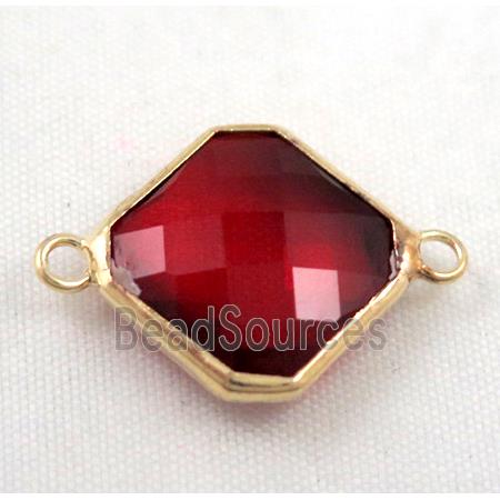 Chinese crystal glass connector, faceted square