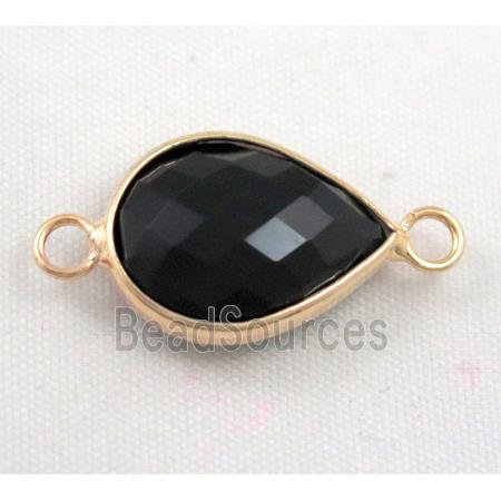 Chinese crystal glass connector, faceted teardrop