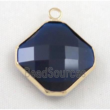 Chinese crystal glass pendant, faceted square