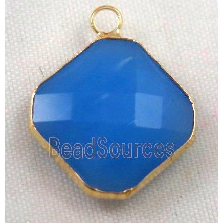 Chinese crystal glass pendant, faceted square