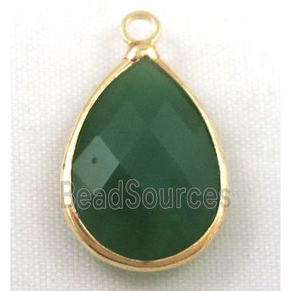 Chinese crystal glass pendant, faceted teardrop