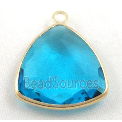 Chinese crystal glass pendant, faceted triangle