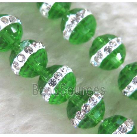 Chinese crystal bead with rhinestone, faceted round