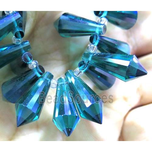 chinese crystal bead, faceted teardrop