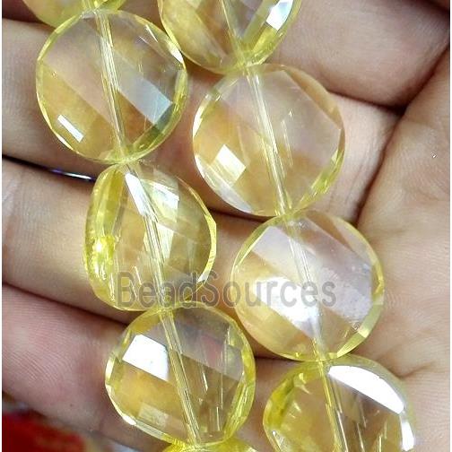 chinese crystal bead, faceted, twist round