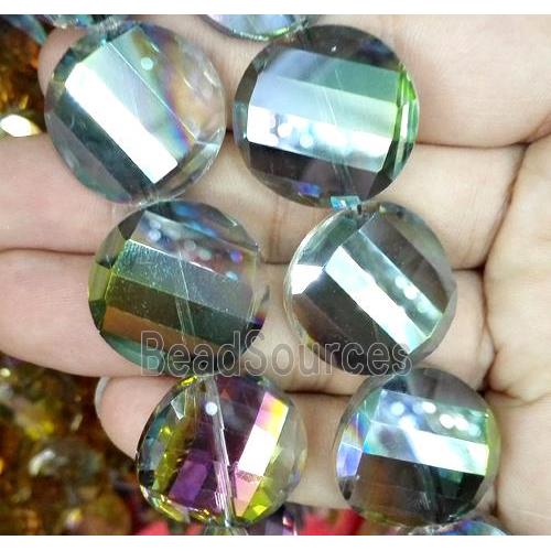 chinese crystal bead, faceted, twist round