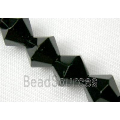 Jet Glass Beads, bicone