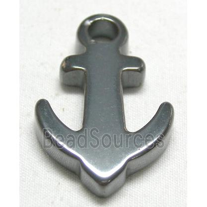 Black Hematite Anchor Charms Pendant With Hole