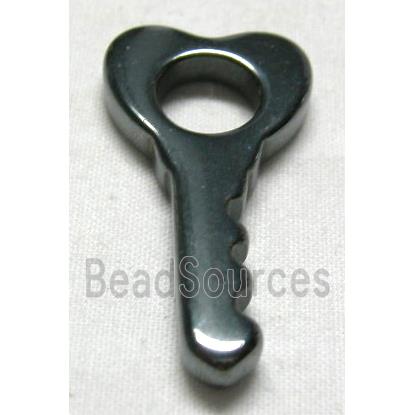 Black Hematite Key Pendant no-Hole