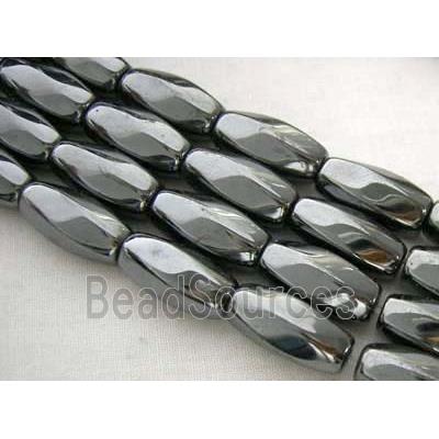 Magnetic Hematite beads, 6 facets twist, A grade