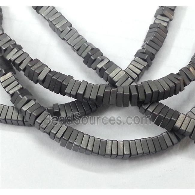 matte Hematite beads, no-Magnetic, square