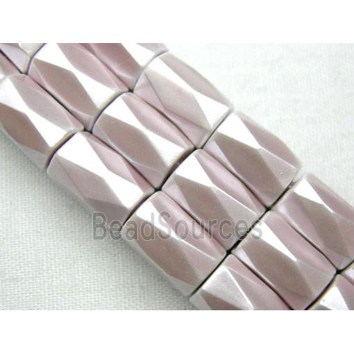 Hematite Magnetic Facet Tube Beads