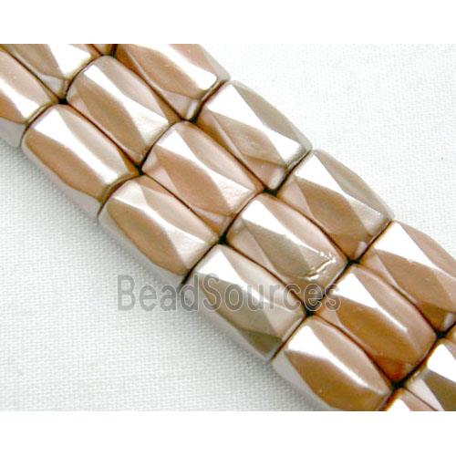 Hematite Magnetic Facet Tube Beads