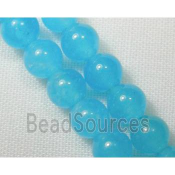 Jade beads, Round, aqua