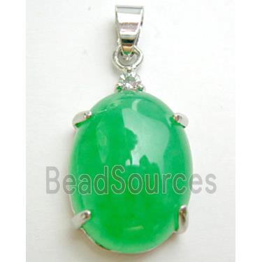 Green Jade oval Pendant