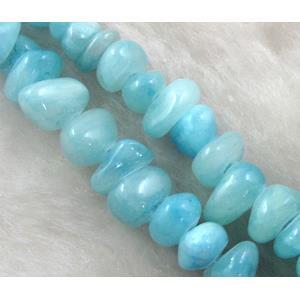 Erose jade bead, Dye chips, stabile