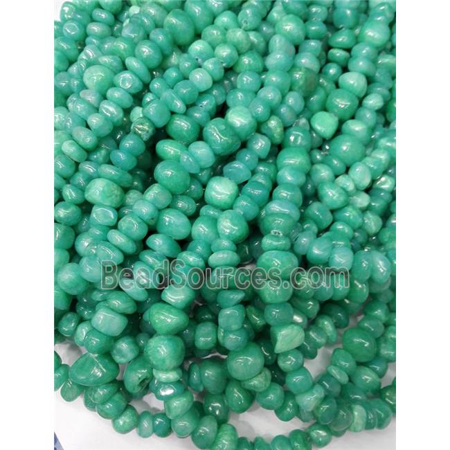 green jade beads, freeform chips, stabile