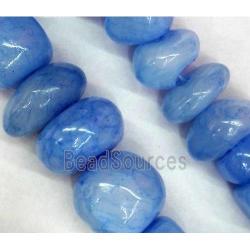 blue jade beads, freeform chips, stabile