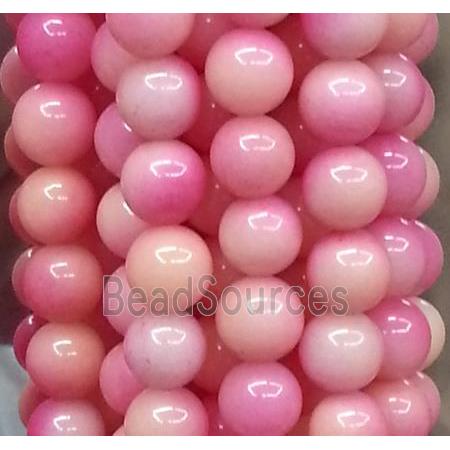 pink Malaysia Jade beads, round