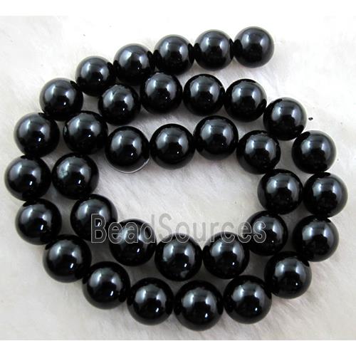 Round Jade beads, dye black