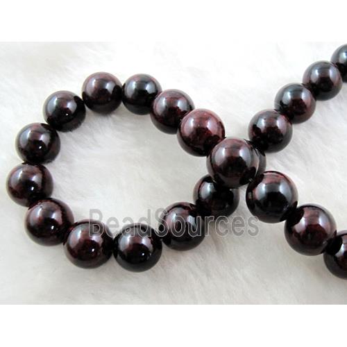 Round Jade beads, darkred dye