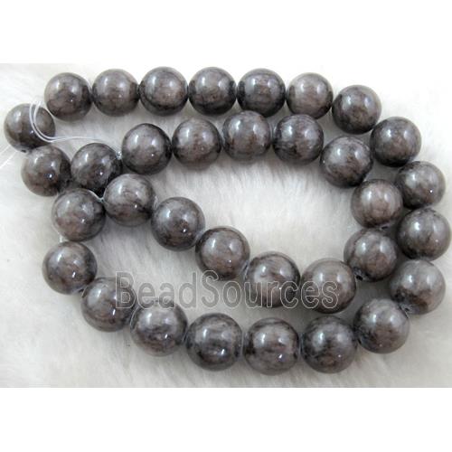 Round Jade gemstone, gray dye