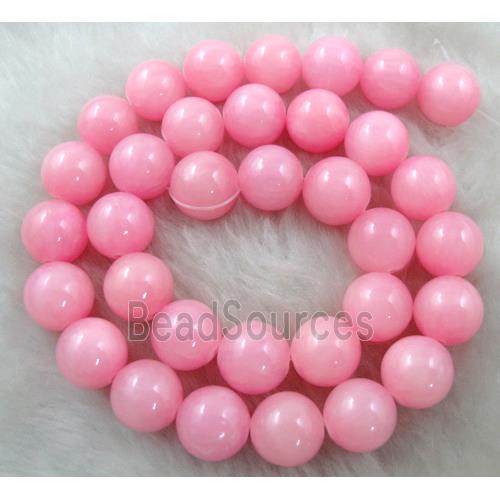 Round Jade beads, pink dye, stabile