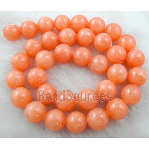 round jade beads, orange dye, stability