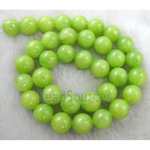 Natural Honey Jade Beads Smooth Round Olive Dye