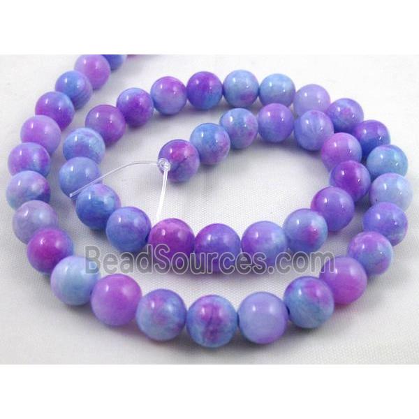 Persia jade bead, round, stabile, lavender