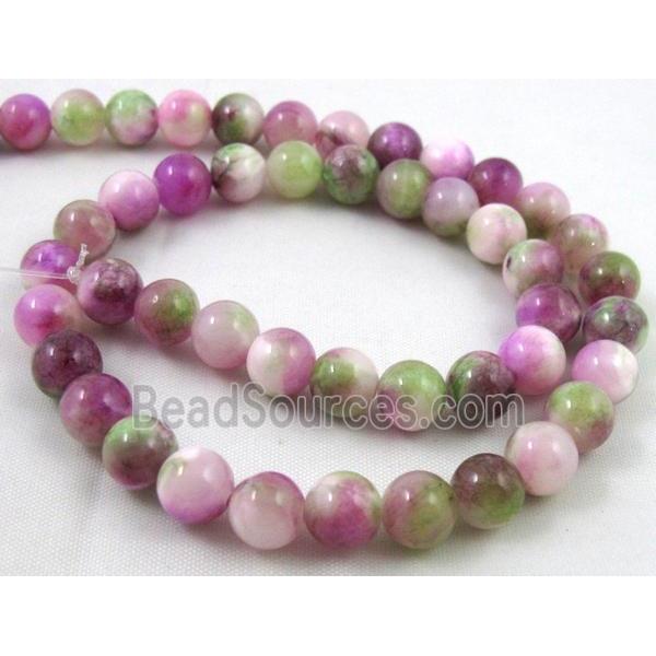 Persia jade bead, round, stabile, colorful