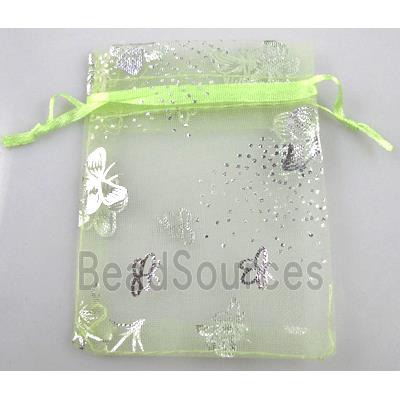 Organza bag, peak green