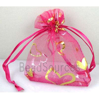 Organza bag, hotpink